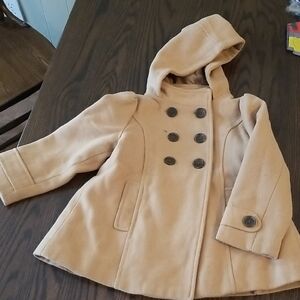 Old Navy Kids Camel Pea Coat with Hood. Size 3T